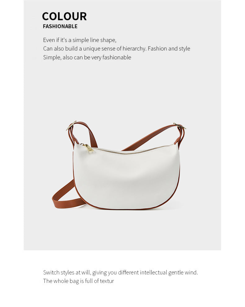 Ladies Cuir Véritable Sac Rétro Dumpling