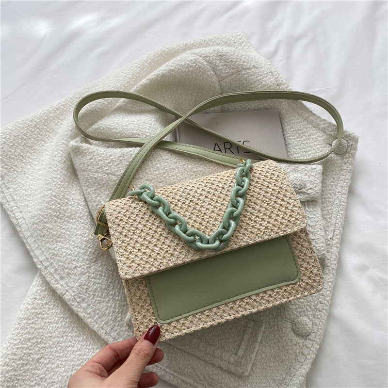 Ladies Straw Sac à Main Perle Élégant