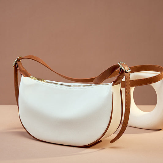 Ladies Cuir Véritable Sac Rétro Dumpling