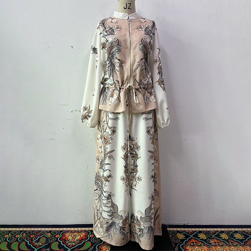 Atikmode Ensemble 2 Pièces Polyester Imprimé Fleurs 3D