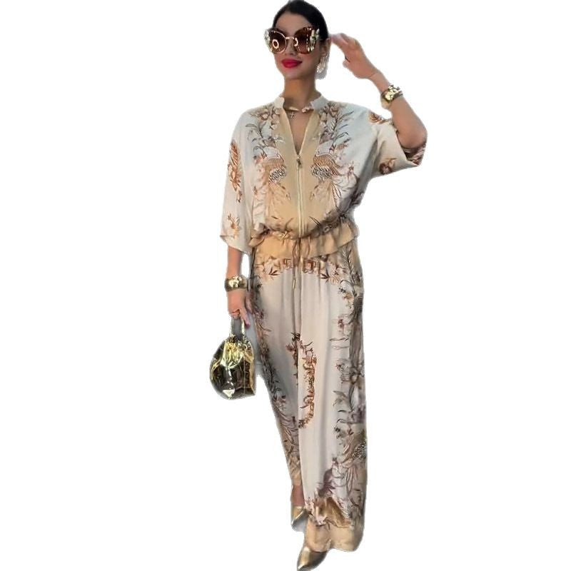 Atikmode Ensemble 2 Pièces Polyester Imprimé Fleurs 3D