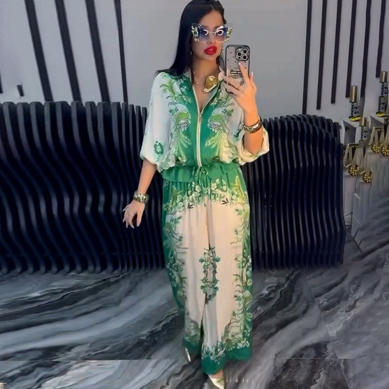 Atikmode Ensemble 2 Pièces Polyester Imprimé Fleurs 3D