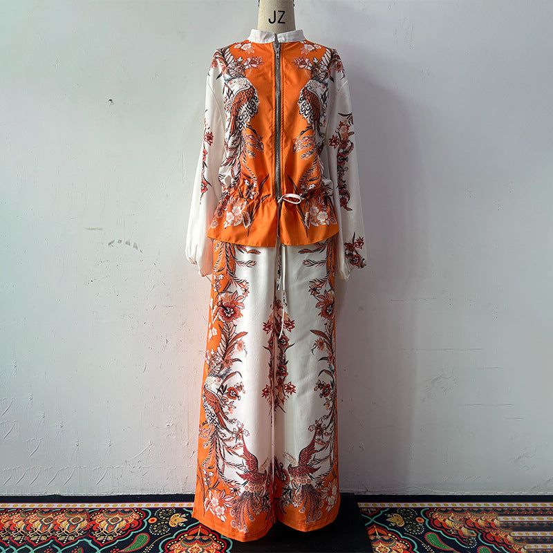 Atikmode Ensemble 2 Pièces Polyester Imprimé Fleurs 3D