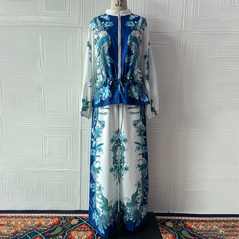 Atikmode Ensemble 2 Pièces Polyester Imprimé Fleurs 3D
