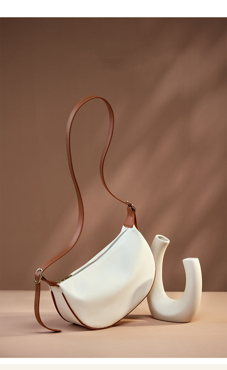 Ladies Cuir Véritable Sac Rétro Dumpling